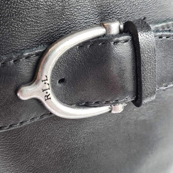 Lauren Ralph Lauren Boots Tall Women’s Black Leather Knee High Riding Size 7.5 - Picture 6 of 10